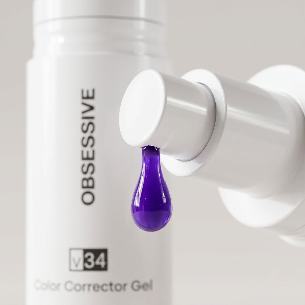 Primer plano del gel morado saliendo del dosificador