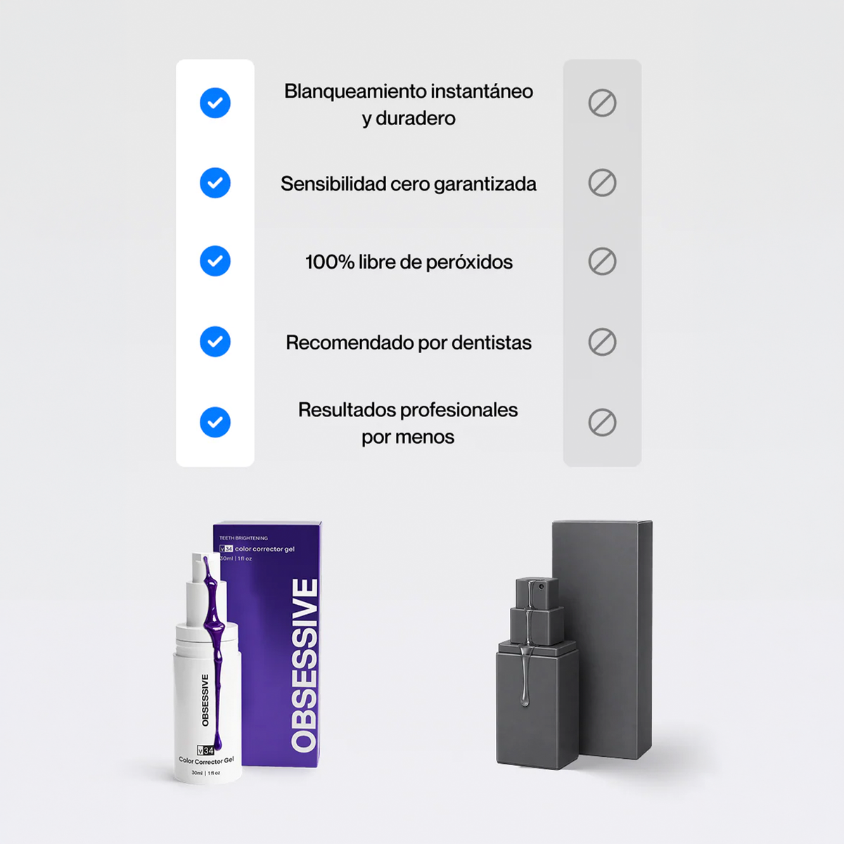 Purple V34 frente a otros blanqueadores